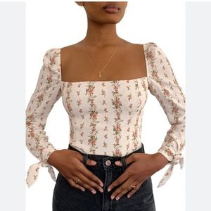 REFORMATION ARIANA FLORAL TOP
